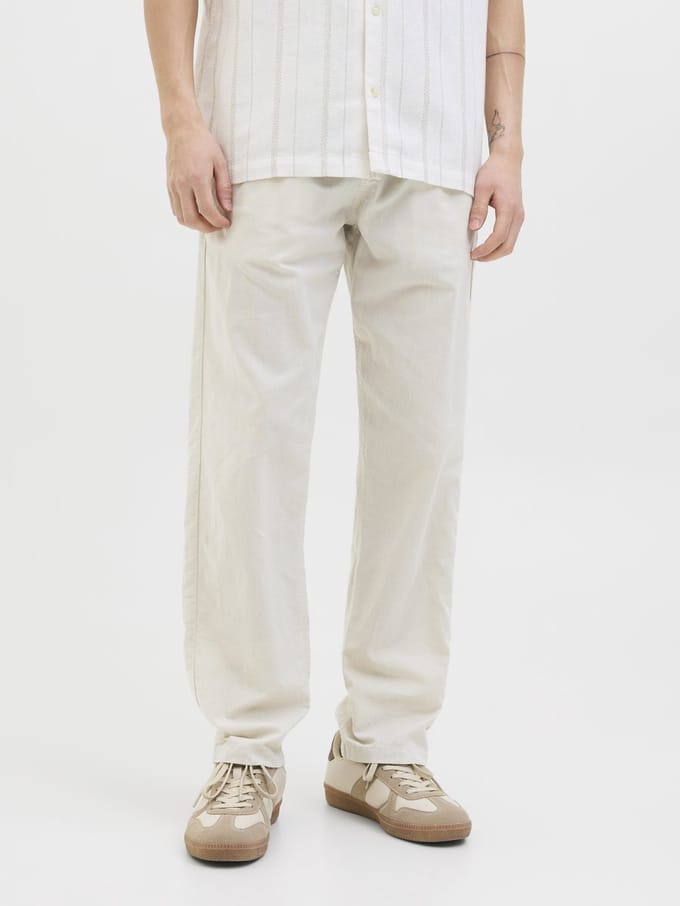 JACK&JONES - JPSTKANE SUMMER LINEN BLEND JOGGER SN - Heren - Broeken