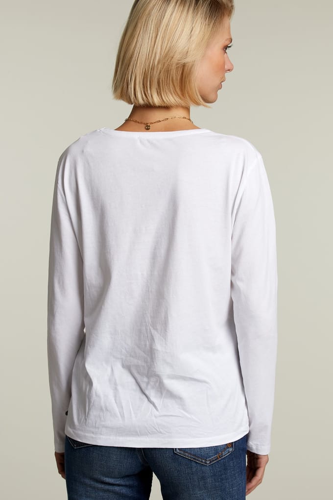 River Woods White Crew Neck T-shirt Größe: XS | Longsleeves Outlet | Damen | Weiß