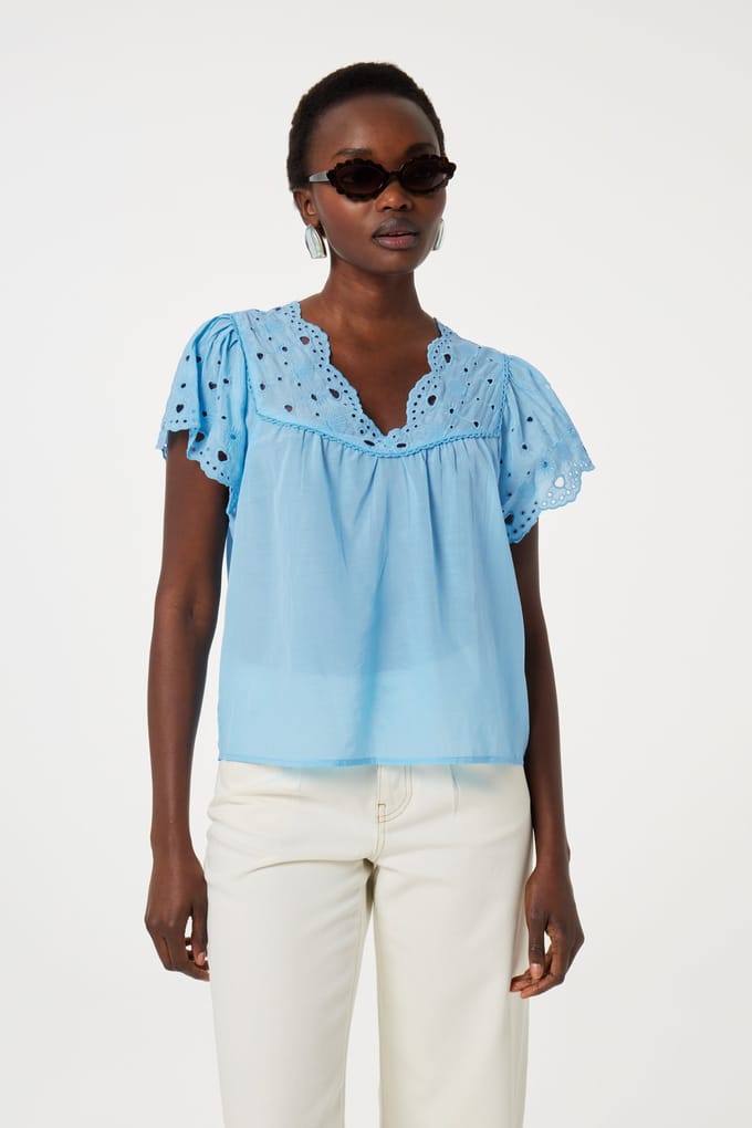 Fabienne Chapot Kristin Top Pool Blue Maat: 34 | Blouses Outlet | Dames | Blauw