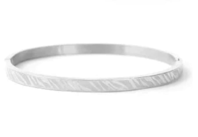 Bangle Steel armband Zebra Zilver
