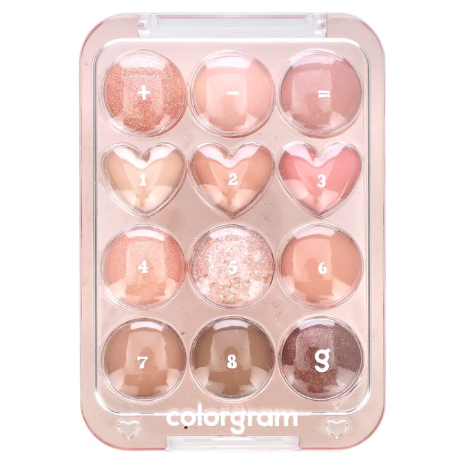 Colorgram, Pinpoint Eyeshadow Palette, 01 Peach + Coral = Love, 9.9g (0.34oz) beige