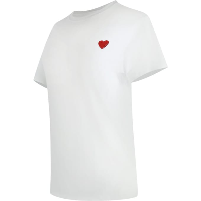 Love Moschino T-shirt Met Klein Rood Hartje-logo In Wit