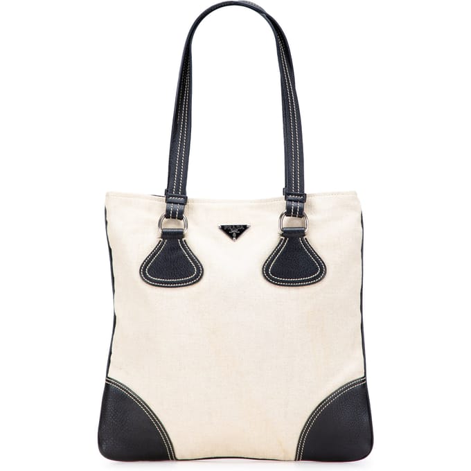 Tote Bag Canvas met Leren Accenten