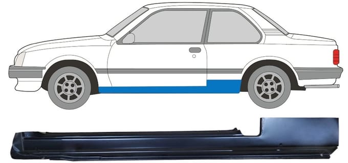 Volledige dorpel voor Opel Ascona C 1981-1998 / Links
