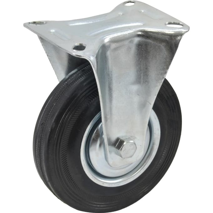 Awtools - Vast Wiel - Zwarte Rubber - 200mm - Stabiel - Duurzaam