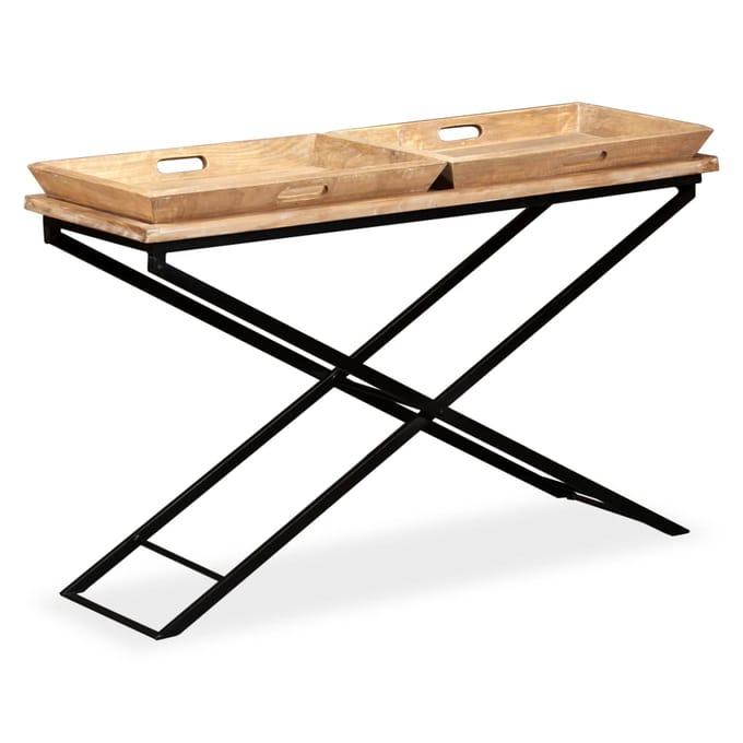 vidaXL - Wandtafel - 130x40x80 - cm - massief - mangohout