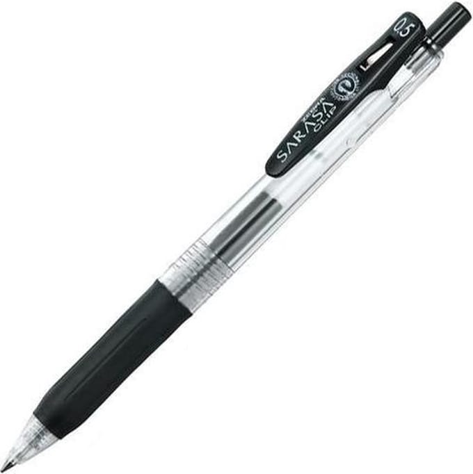 Zebra Sarasa Clip Gel Inkt Pen - Fijn / 0.5mm - Zwart