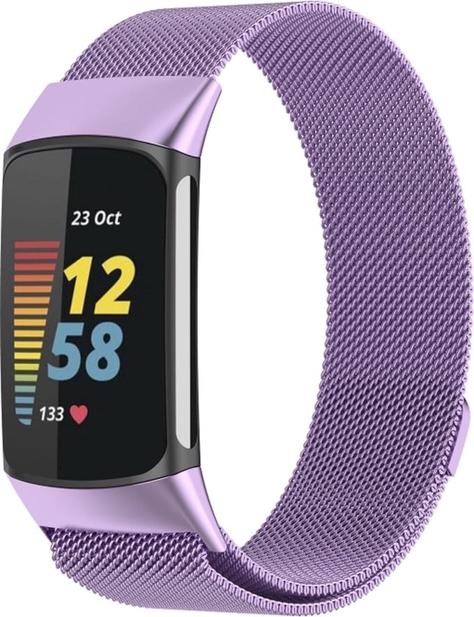 Milanees bandje - geschikt voor Fitbit Charge 5 / Charge 6 - lila