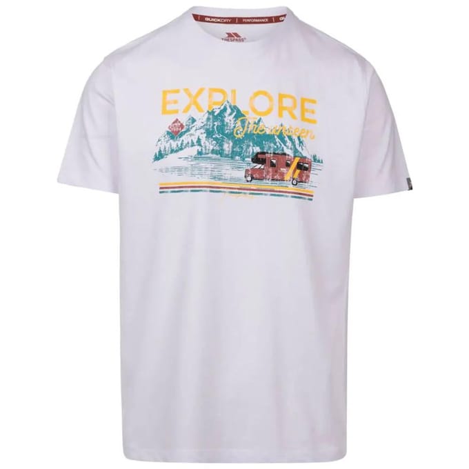 Trespass Heren Thelon Bedrukt Casual T-shirt (Wit)