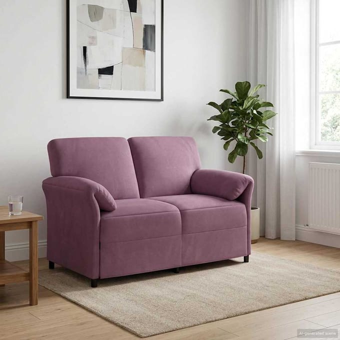 vidaXL - 2-Zits - Sofa - Paars - 138 - x - 83 - x - 95 - cm - Fluweel