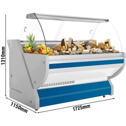 GGM Gastro Kühl-/ Fleischtheke - 1700mm - Blau - mit Fleischlicht & beleuchteter Frontblende