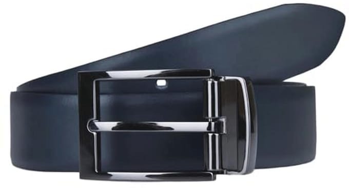 Verkorte 2-in-1 Reversible Riem zwart/blauw