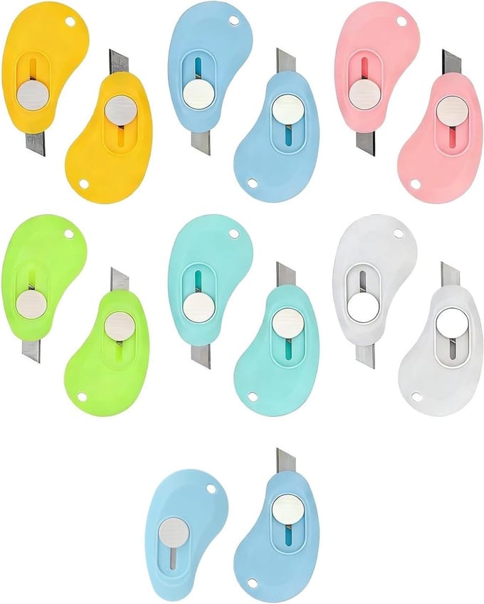 12 Stuks Mini Cutter Set - Compact en Draagbare Doosopener voor Papier, Karton en Brieven
