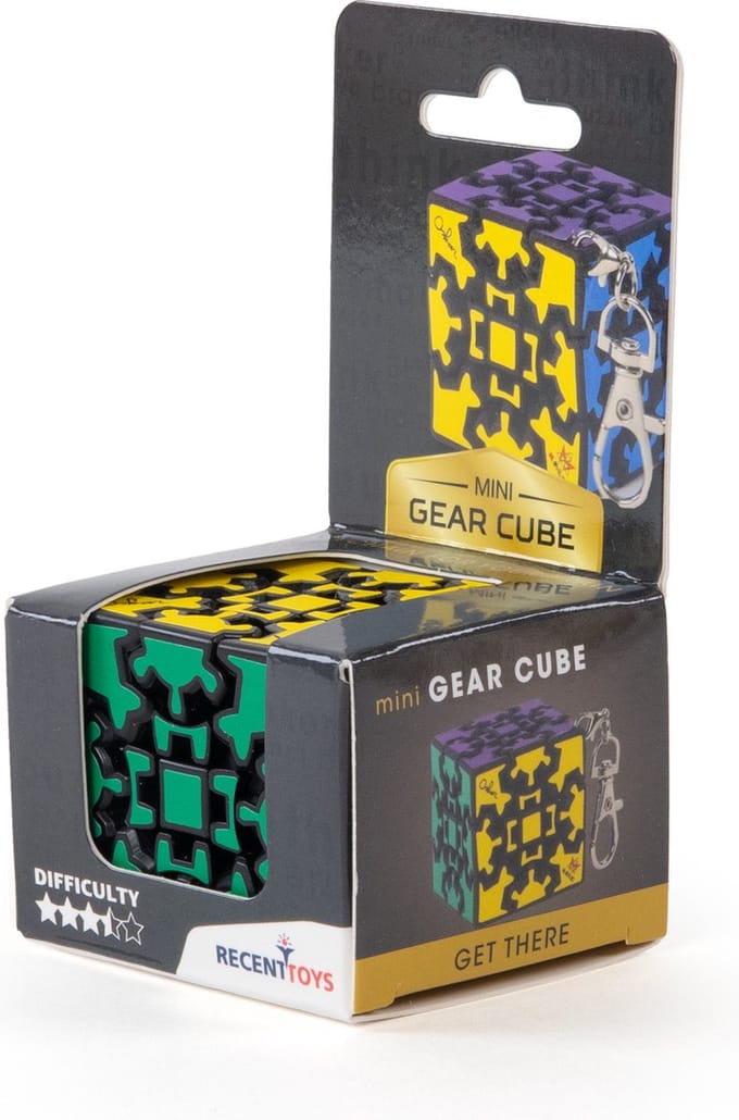 Recent Toys puzzel MINI GEAR CUBE sleutelhanger - behendigheidsspel.