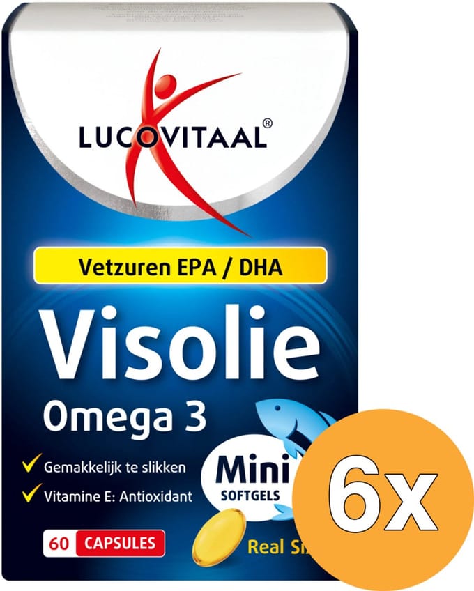 6x Lucovitaal Visolie Omega 3 (60 mini softgels)