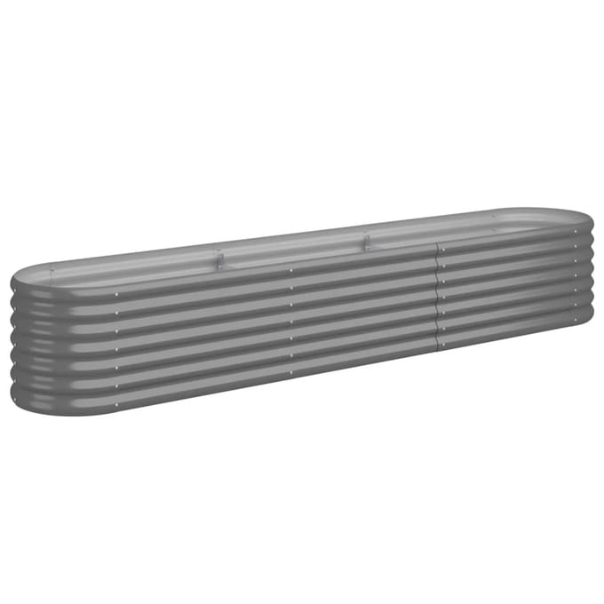 vidaXL - Plantenbak - 224x40x36 - cm - gegalvaniseerd - staal - grijs