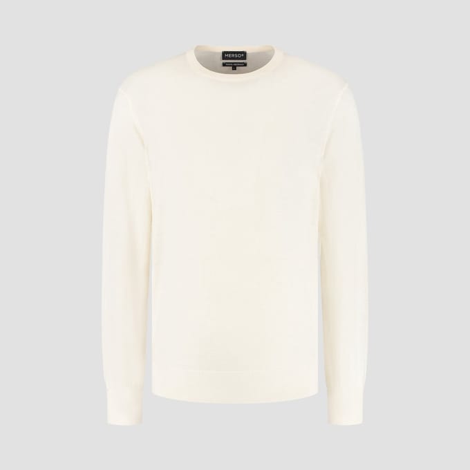 MERSO Crew Neck – Merino Trui – 100% Merino Wol – Seashell White