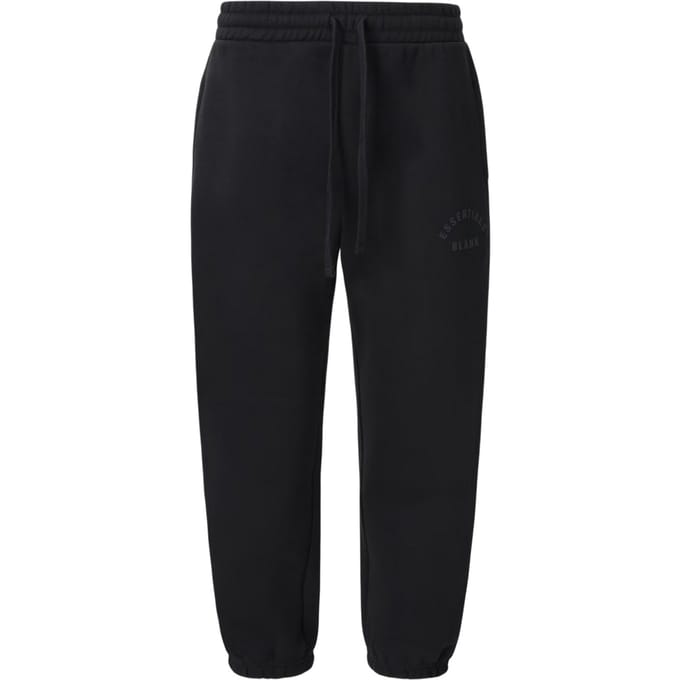 Blank Essentials Joggingbroek voor heren met gebogen logo (Zwart)