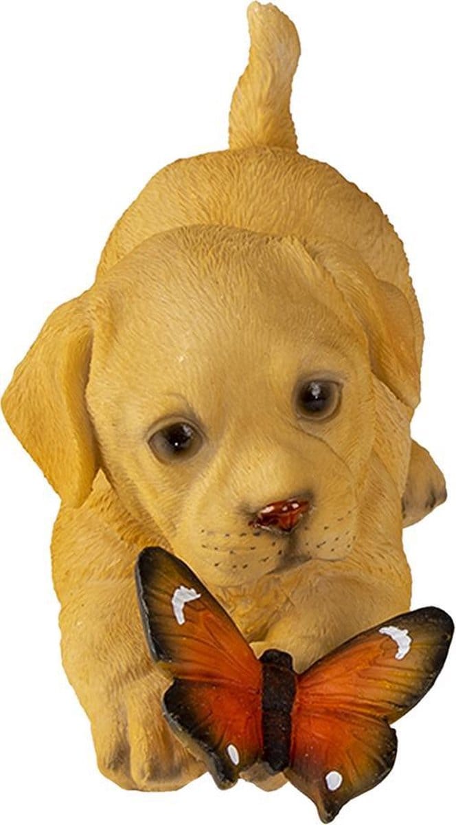 Clayre & Eef Beeld Hond 20x8x11 cm Bruin Kunststof
