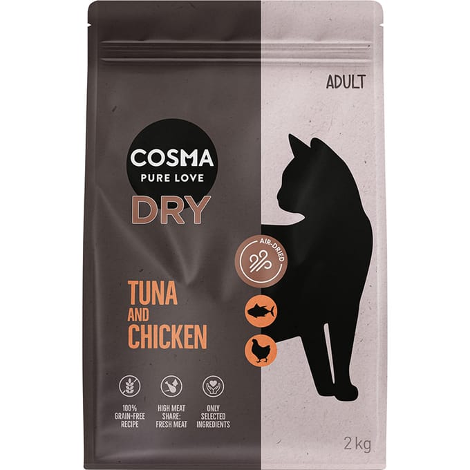 2x2kg Cosma Droogvoer Tonijn & Kip voor Katten