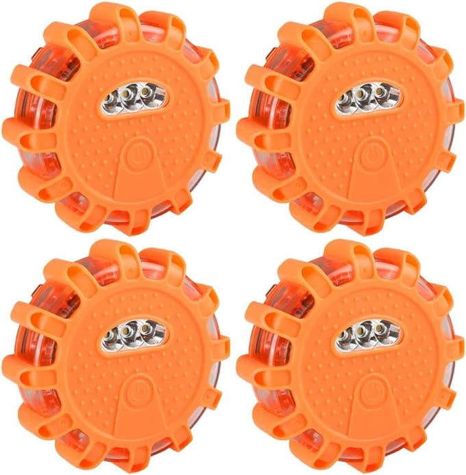 Set van 4 Magnetische Waarschuwingslichten met 9 Flitsmodi, LED en Waterdichte Ontwerp voor Veiligheid