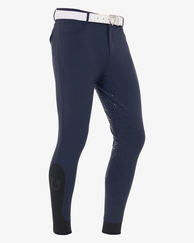 Equestro Heren Aria Slim Fit Full Grip Rijbroek XS Wit