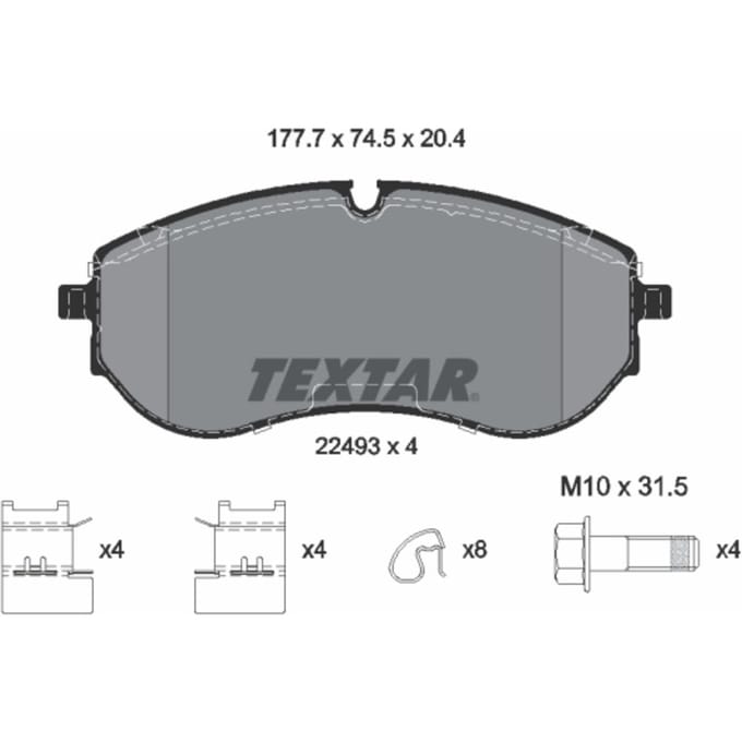 Remblokset TEXTAR 2249301, voor