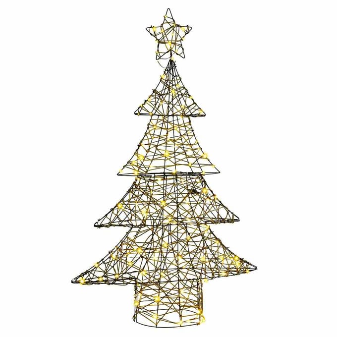vidaXL - Kerstboom - 120 - LED's - Warmwit - 150 - cm - Rattan
