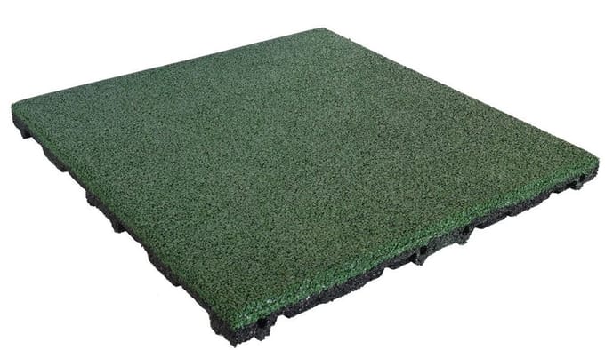 Rubber tegels 45 mm - 1 m² (4 tegels van 50 x 50 cm) - Groen