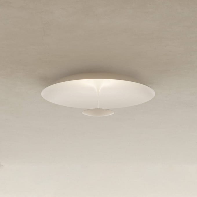 Karman LED plafondlamp BLANCO, Ø 92 cm, wit, metaal