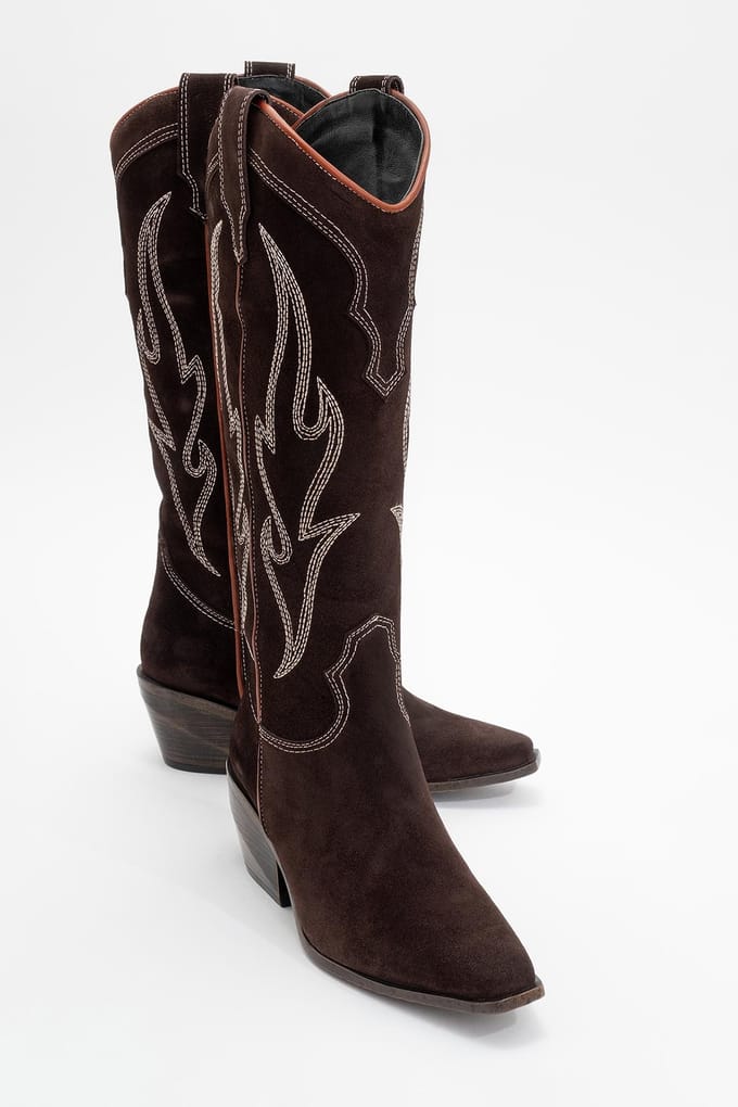 Pietro Leren Western Kniehoge Laars