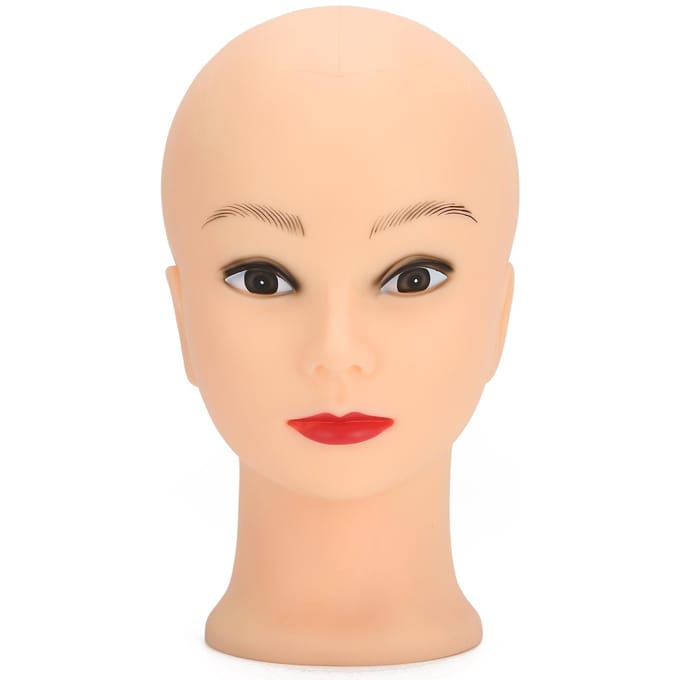 Mannequin Hoofd Make-up Training Oefenpruik Hoed Display Kaal Mannequin Hoofd 49cm zonder Make-up beige