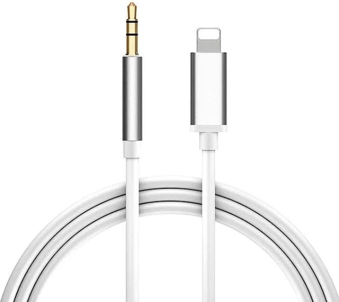 8-Pin naar AUX 3.5mm jack kabel audio adapter - geschikt voor Lightning - geschikt voor iPhone en iPad - 1 meter - wit