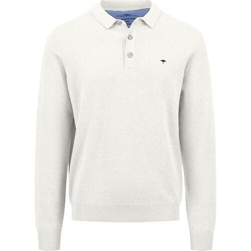 Fynch-Hatton Trui Polo Pullover Superfine 3-Ply Cotton New Off White / male