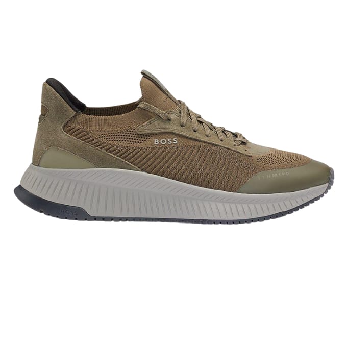 Boss Heren TTNM EVO Suède Sneakers (Donkergroen)