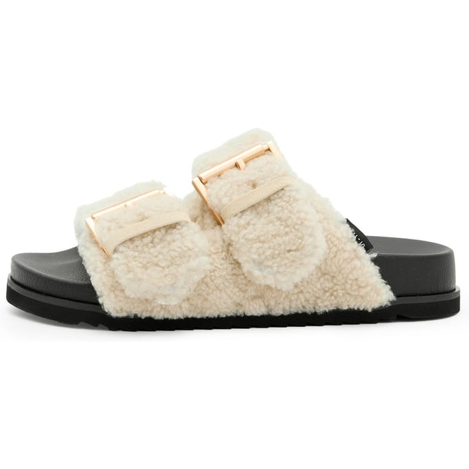 AllSaints Sian Sherpa Sandal Cream White Taglia: 38 | Infradito Outlet | Donna | Bianco