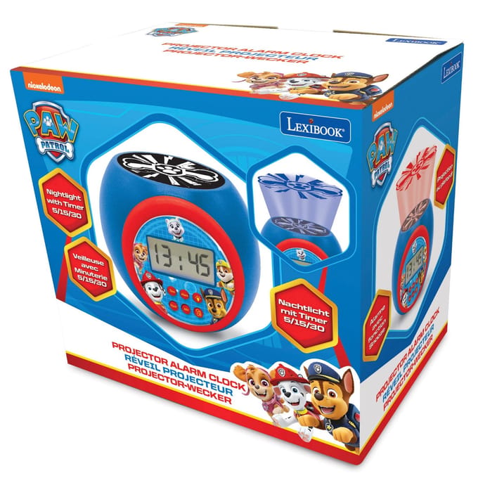 Lexibook Paw Patrol alarm projector clock with a timer.