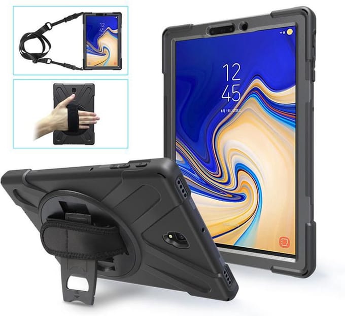 eSTUFF Galaxy Tab A 10.5 AUSTIN Defender-hoes zonder ingebouwde schermbeschermer - Zwart