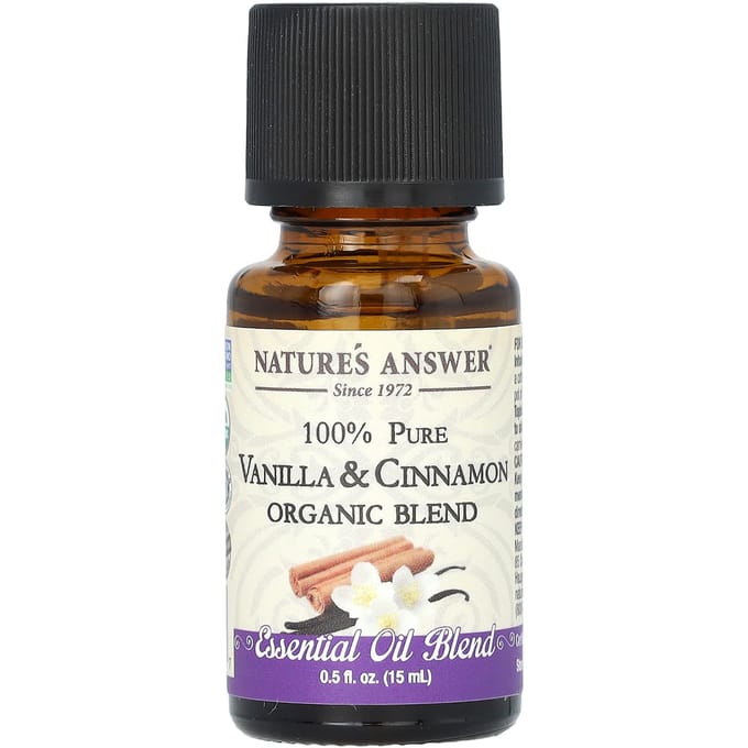Nature'S Answer, Organic Essential Oil Blend, 100% Pure Vanilla & Cinnamon, 15 Ml (0.5 Fl Oz)