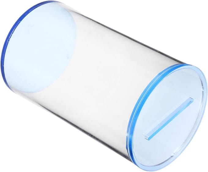 Geldcontainer - Spaarpot - Geld Besparen - Transparant Ontwerp - 9x15x9 cm - Blauw