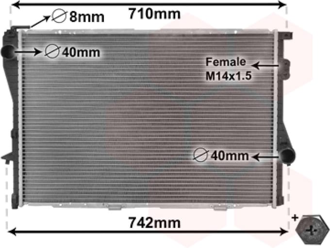 Van Wezel - RADIATOR VOOR BMW 5 E39 1995-2000 1702969