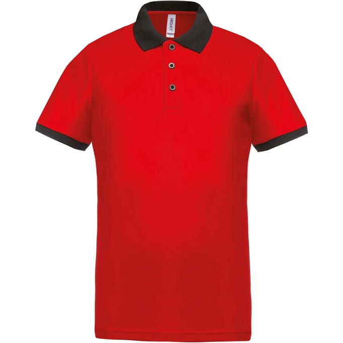 Herensportpolo 'Proact' met korte mouwen Red/Black - M