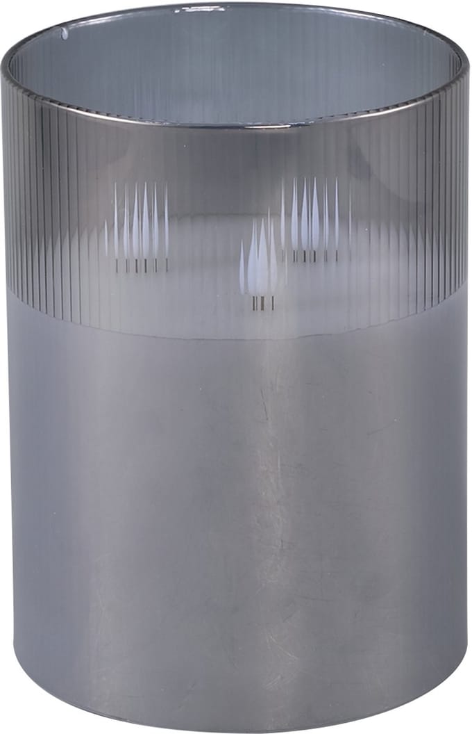 PTMD LED Windlicht grijs 15 x 15 x 20 cm - Led Stormlight Candle Grey glass M