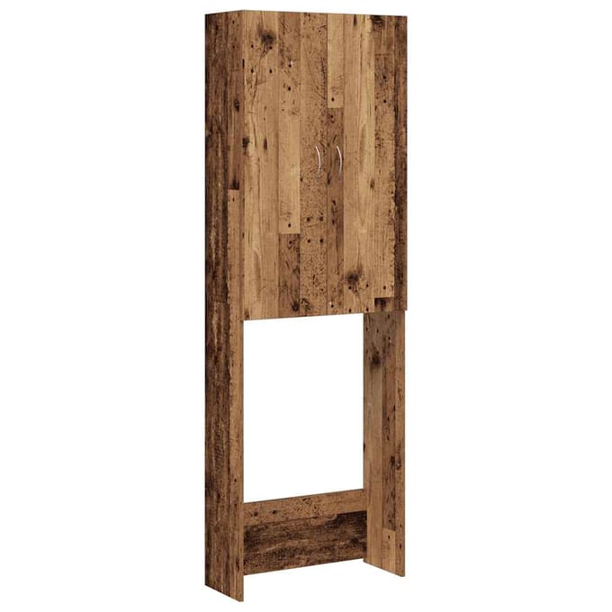 vidaXL - Wasmachinekast - 64x25,5x190 - cm - oud - houtkleurig