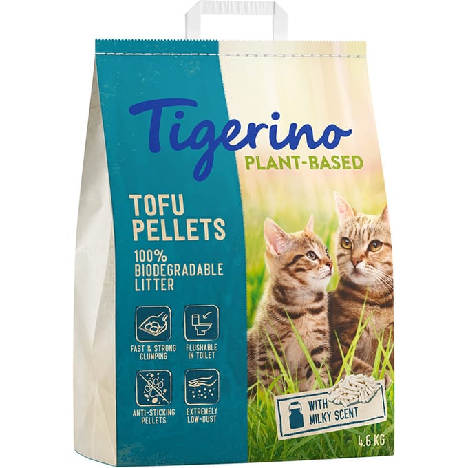2 x 11 liter (9,2 kg) Tigerino Plantaardige kattenbakvulling