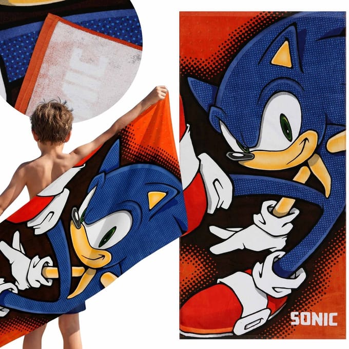 Sonic Kleurrijk, sneldrogend strand- en badhanddoek, 100% katoen 70x140 cm