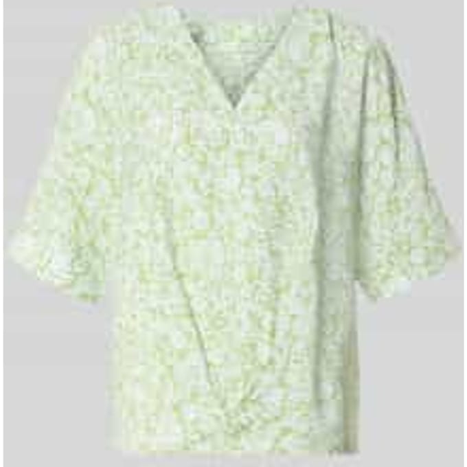 regular fit blouse met V-hals en 1/2-mouwen