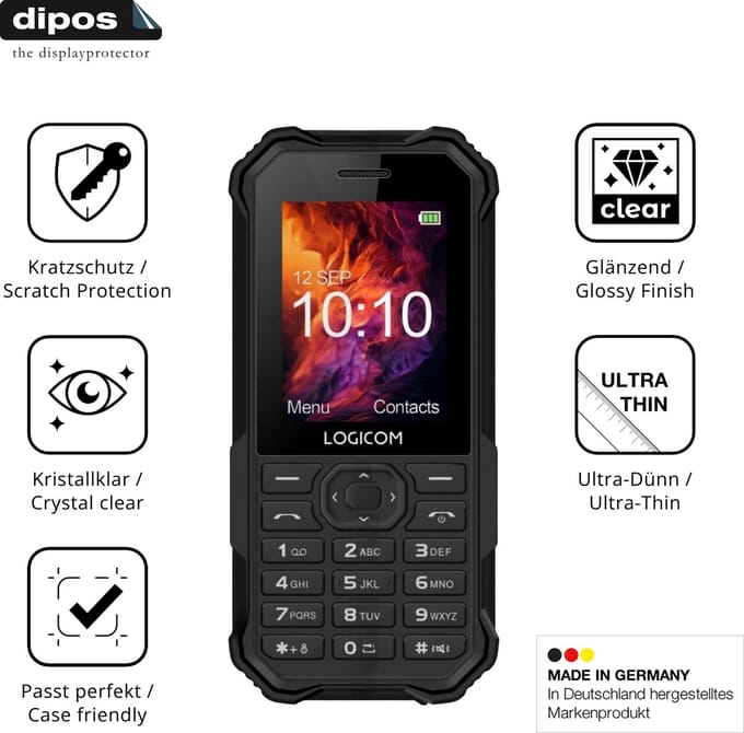 dipos – 4x Beschermfolie geschikt voor Logicom Xtrem 40 | Krasbestendige & heldere Screenprotector Ultra-Thin