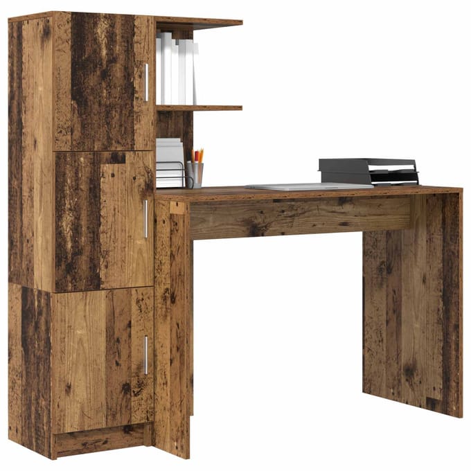 vidaXL - Bureau - Oudhout - 133.5 - x - 50 - x - 124 - cm - 2 - st