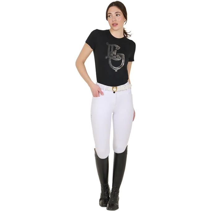Katoenen dames-T-shirt Equestro Lamina Monogram